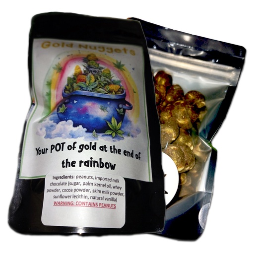 Gold Nugget Chocolate Peanuts 100mg (10 Packs)