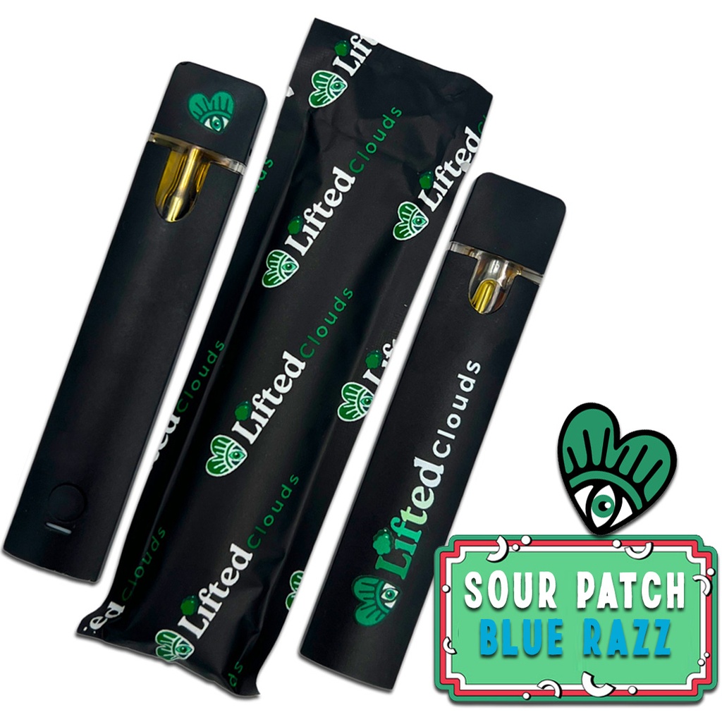 Lifted Delta 9 Disposable Vape 0.5ml (in a sleeve) - Sour Patch Blue Razz (Indica)