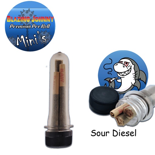 Blazing Johnny Premium Pre-Rolls - Mini's - Greenhouse - Sour Diesel (Sativa) 3's