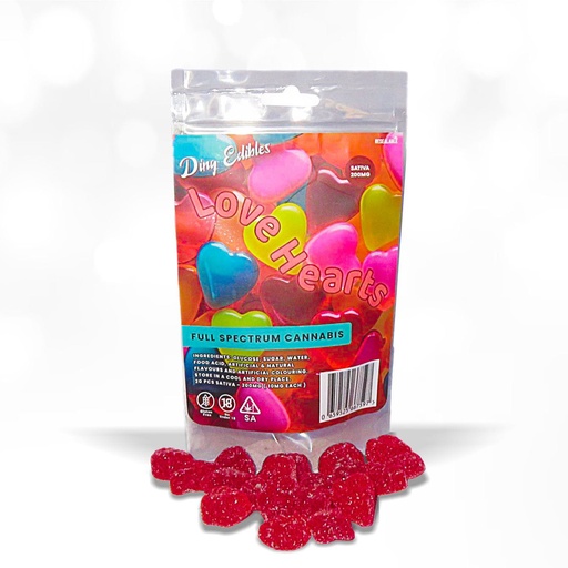 Gummies - Love Hearts 200mg (20x10mg) - Sativa