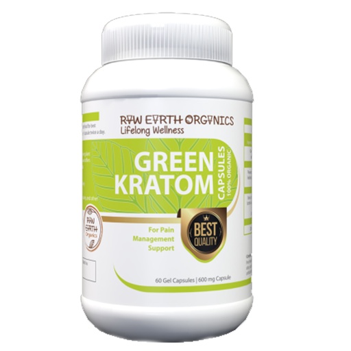 Raw Earth Organics Green Kratom 60's