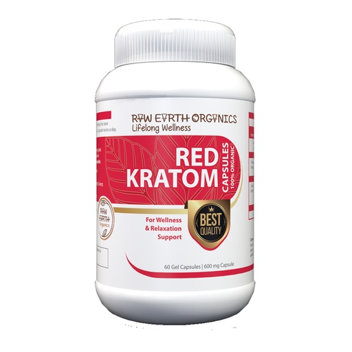 Raw Earth Organics Red Kratom 60's